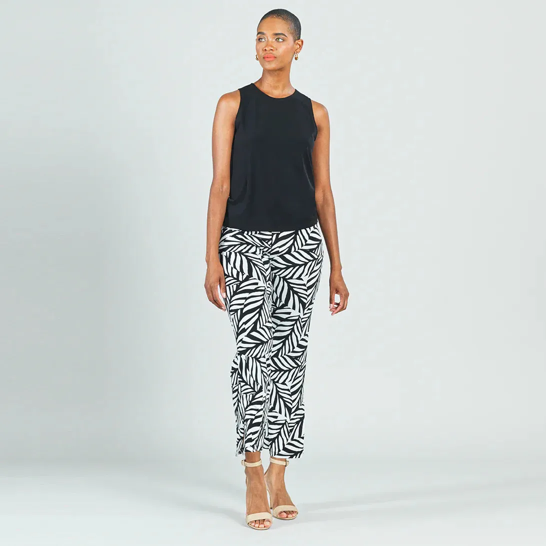 High Scoop Neck Knit Tank - Black
