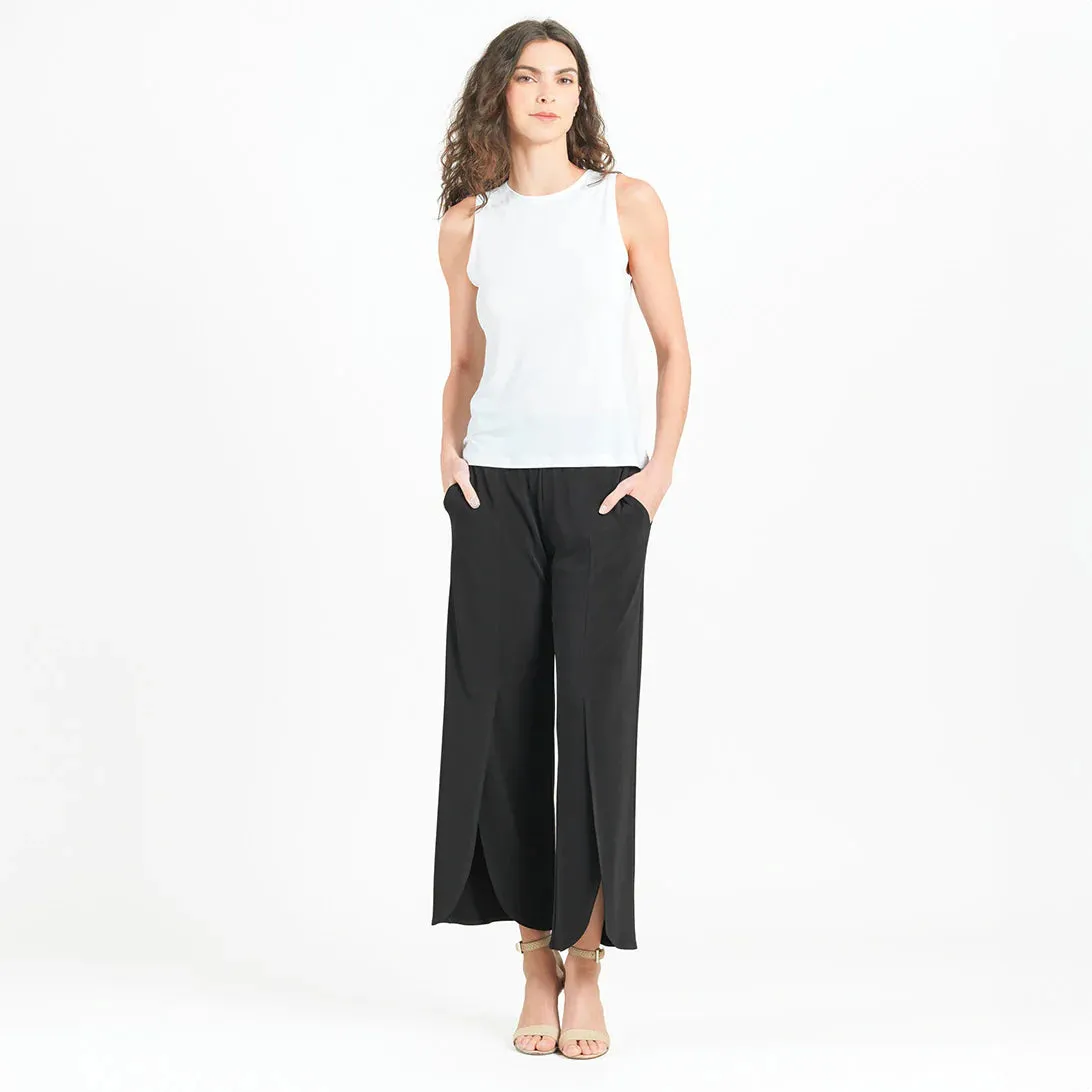 High Scoop Neck Knit Tank - White
