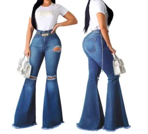 High-waisted flared pants