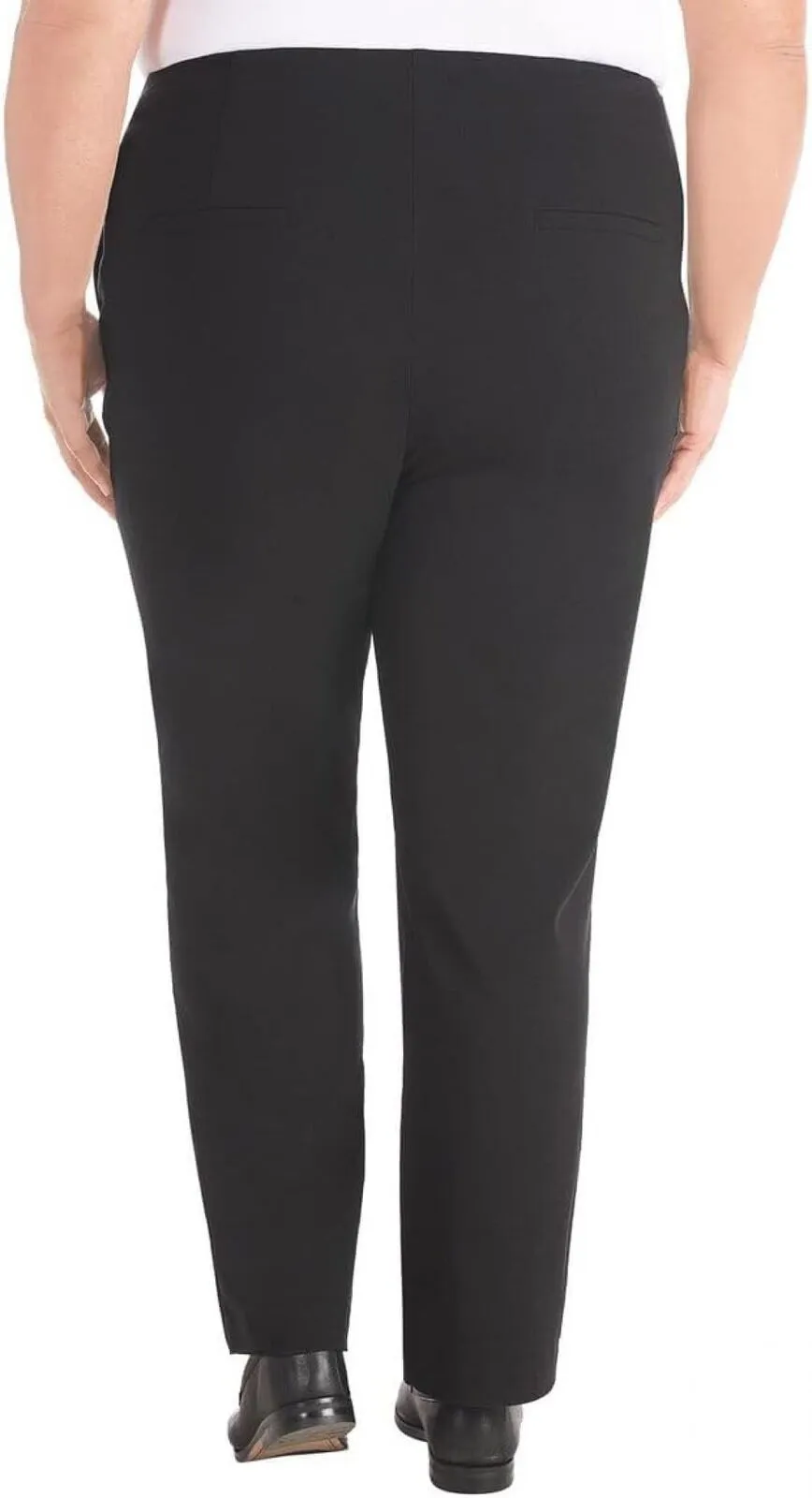 Hilary Radley Womens Ponte Pull-On Mid Rise Slim Leg Pants 1797446 Black M