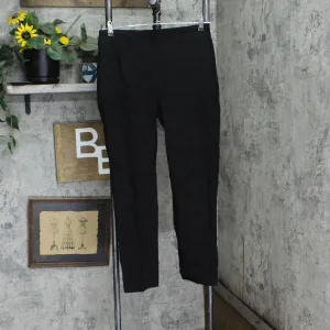 Hilary Radley Womens Ponte Pull-On Mid Rise Slim Leg Pants 1797446 Black M