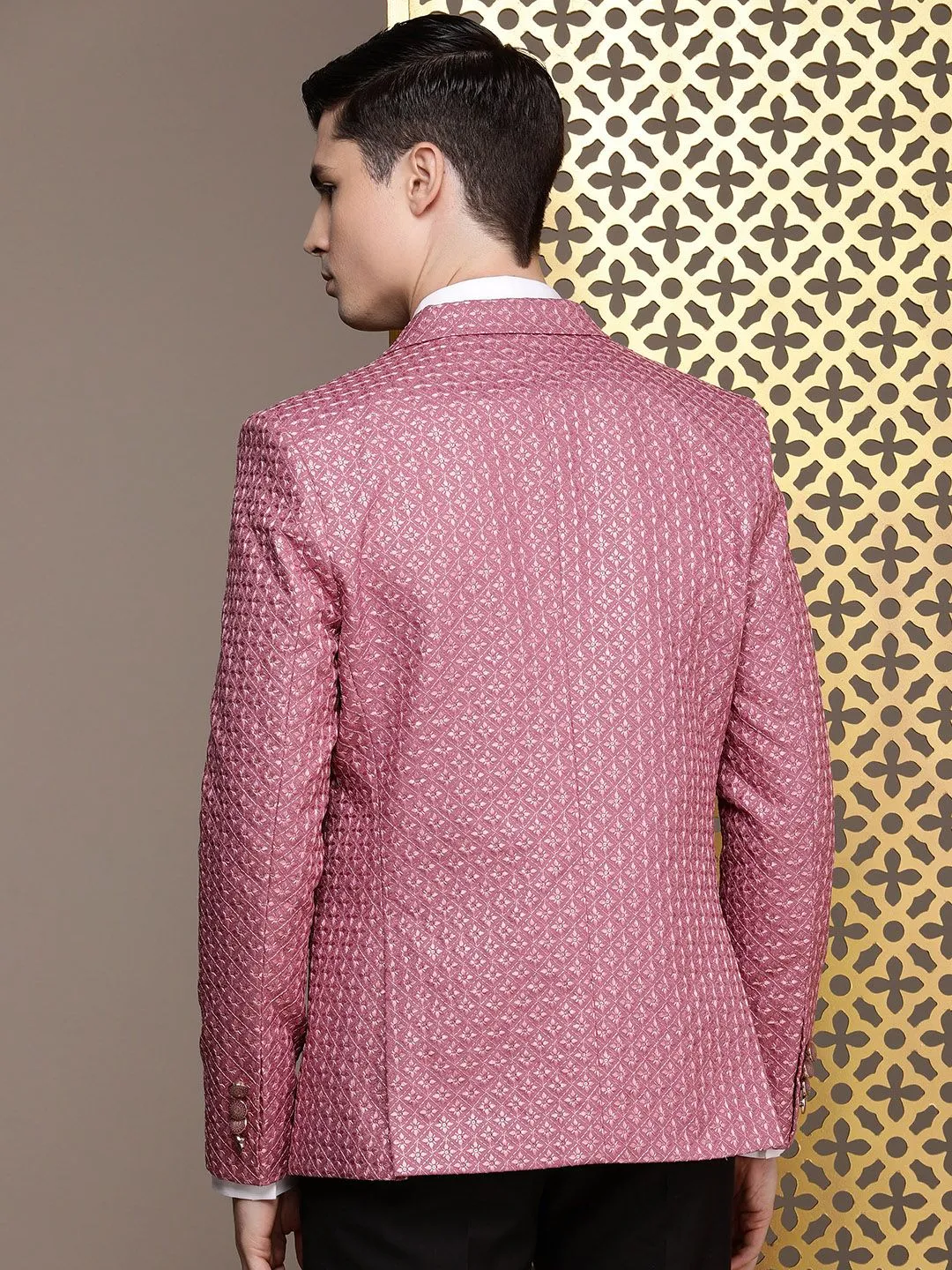 House of Pataudi Single-Breasted Sequinned Blazers