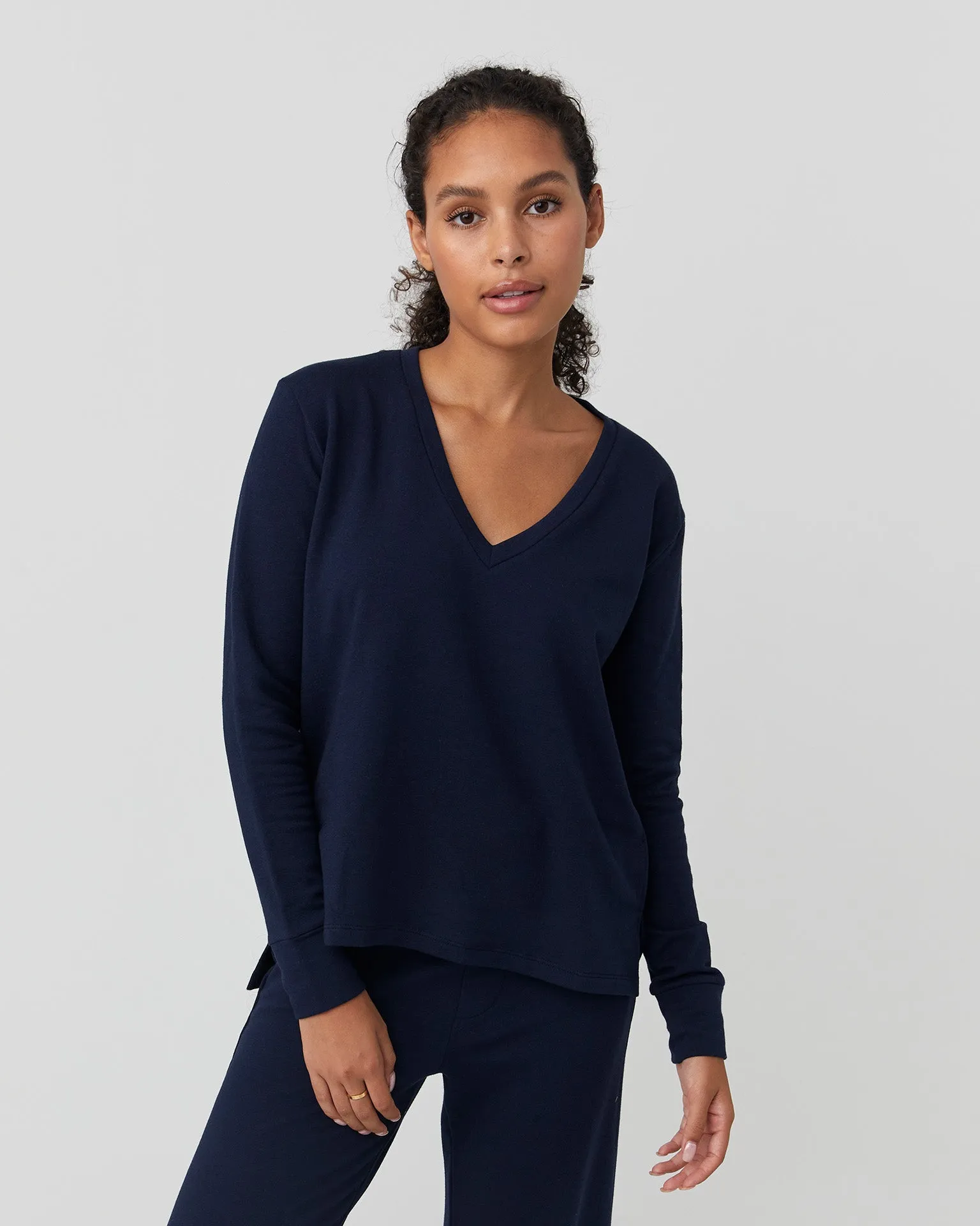 Houston Long Sleeve Tee in Navy