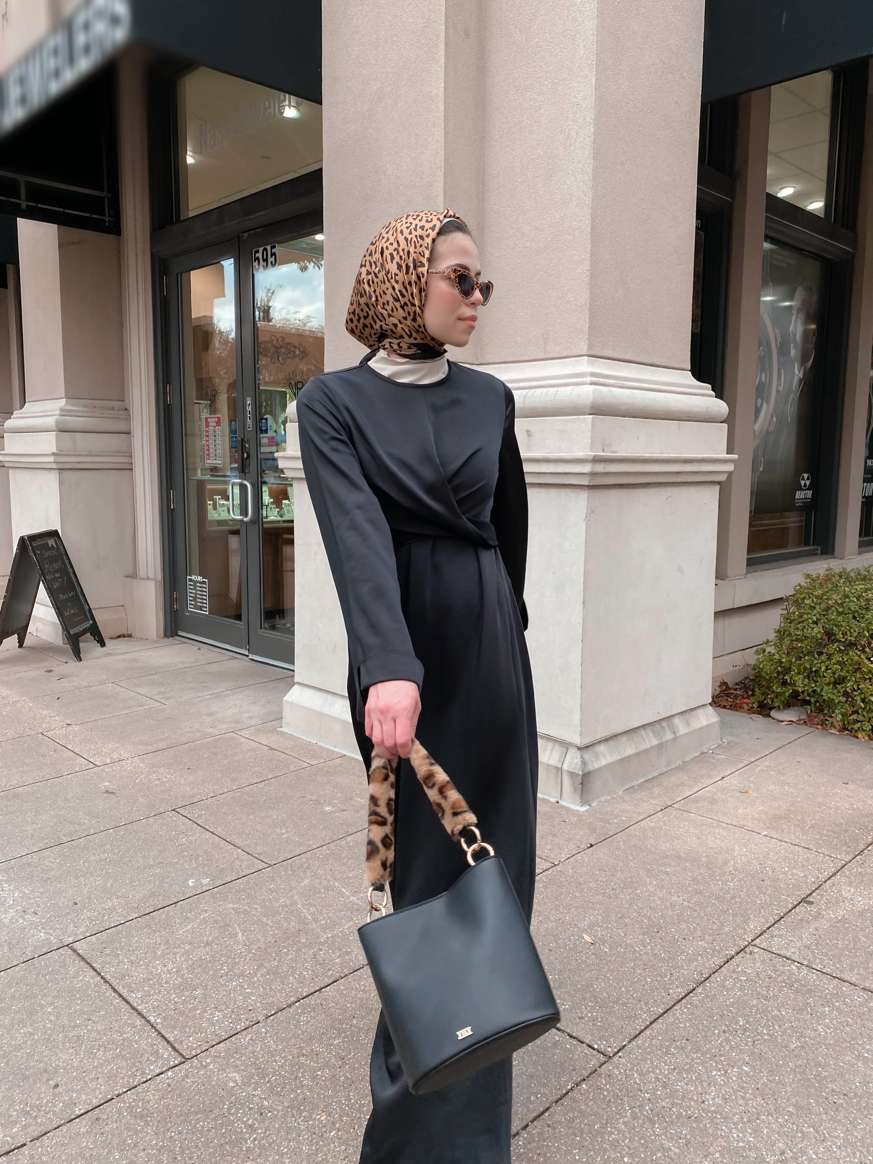 Iman Wrap Dress - Midnight Black
