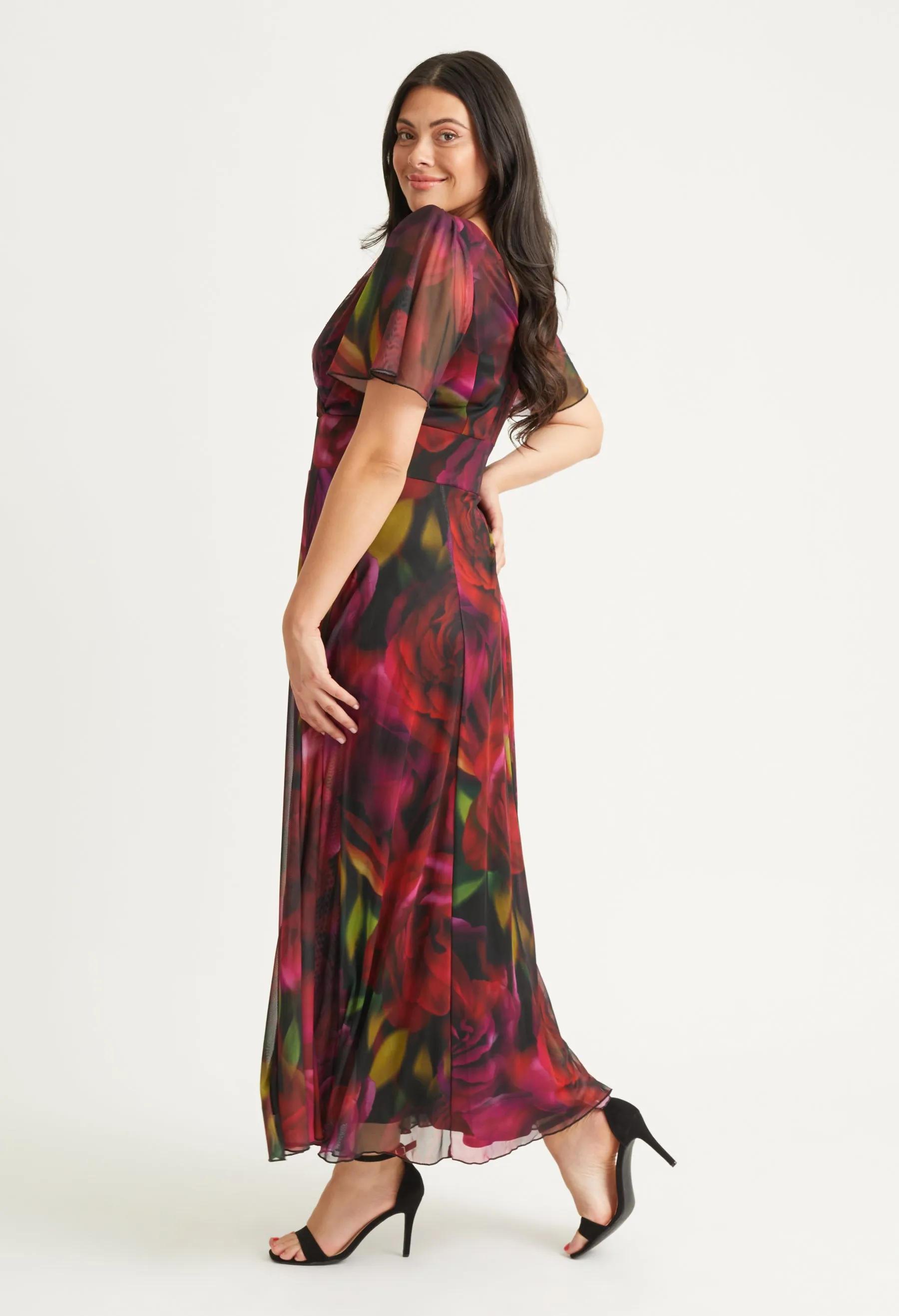 Isabelle Curve  Angel Sleeve Maxi Dress