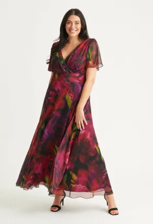 Isabelle Curve  Angel Sleeve Maxi Dress
