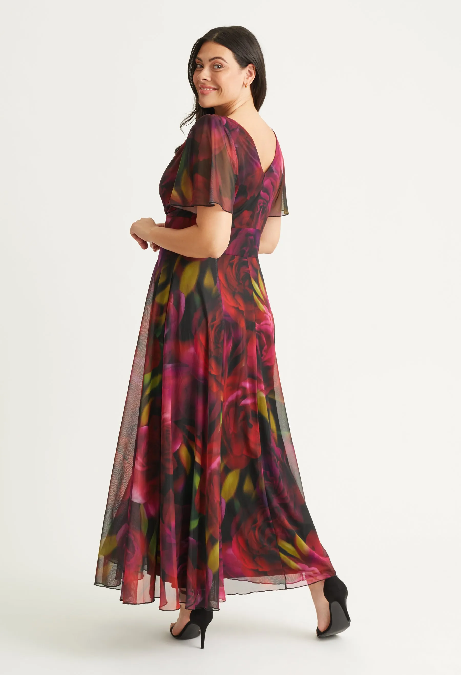 Isabelle Curve  Angel Sleeve Maxi Dress