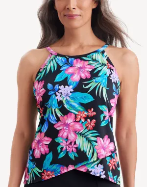 Island Hopping High Neck Tankini Top