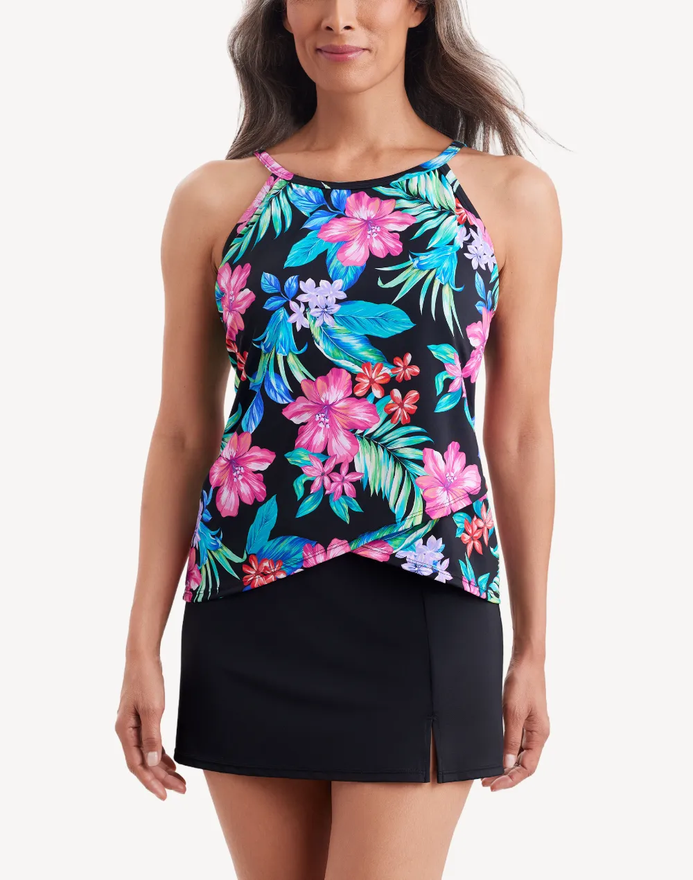 Island Hopping High Neck Tankini Top