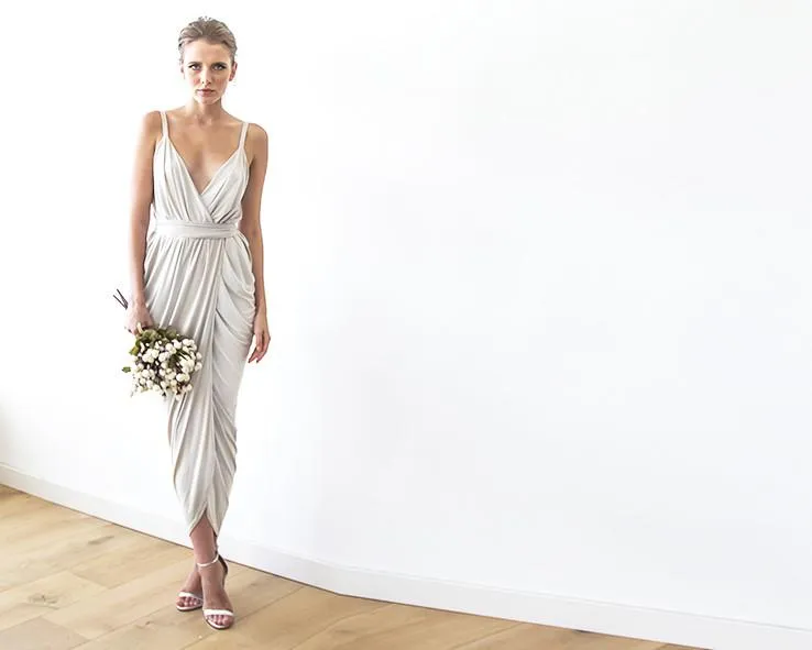 Ivory Tulip Wrap Maxi Dress #1033
