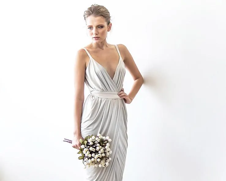Ivory Tulip Wrap Maxi Dress #1033