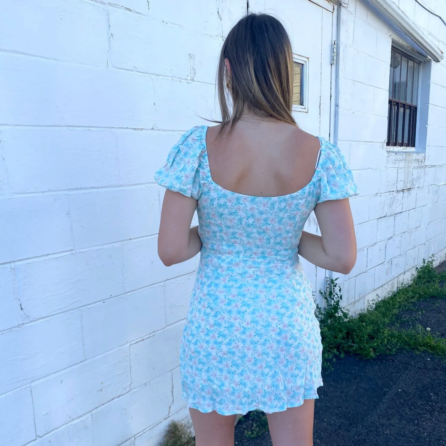 Jennie Blue Tie Mini Dress