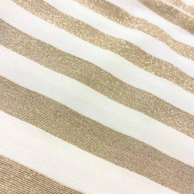 Jessica Viscose Jersey - Gold / Cream Lurex