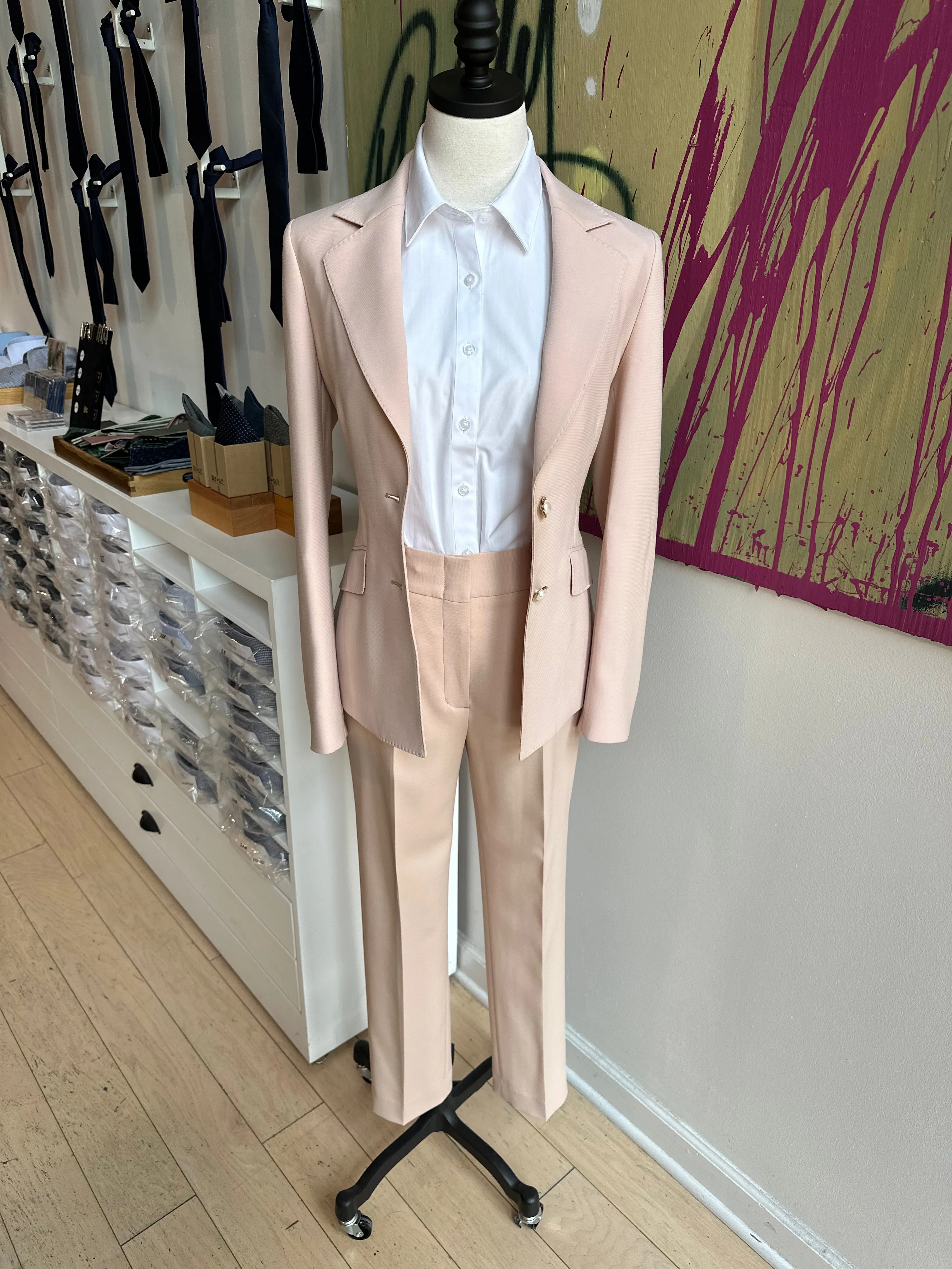 Jolie Blush Pink Feminine Cut Premium Suit Coat