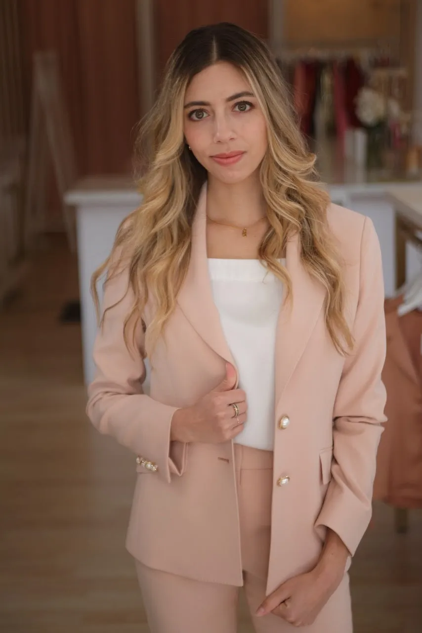 Jolie Blush Pink Feminine Cut Premium Suit Coat