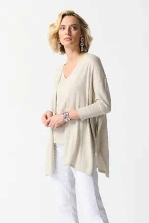 Joseph Ribkoff Sand 3/4 Dolman Sleeve Knitted 2-Piece Top 242927