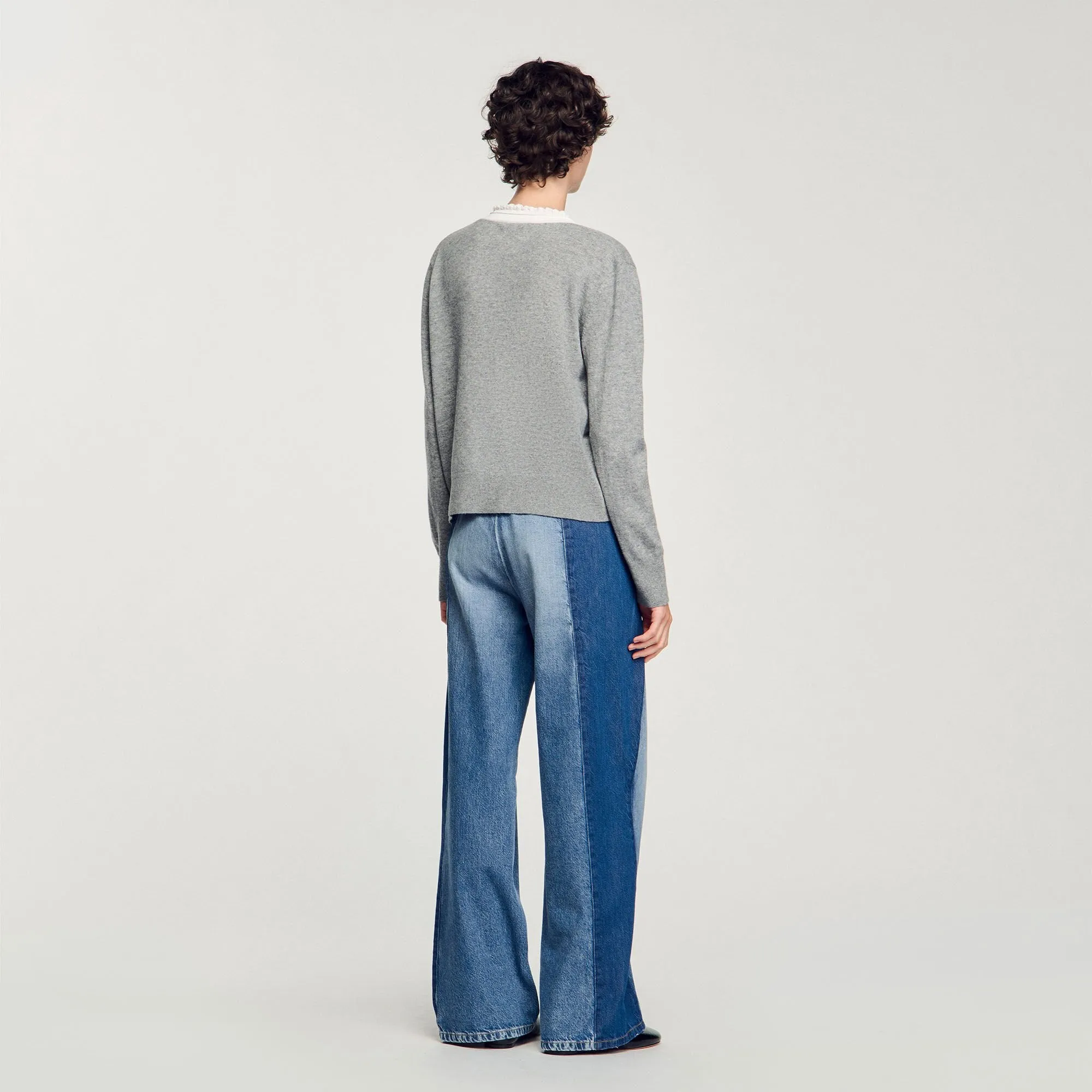 Justin V-Neck Jumper Grey
