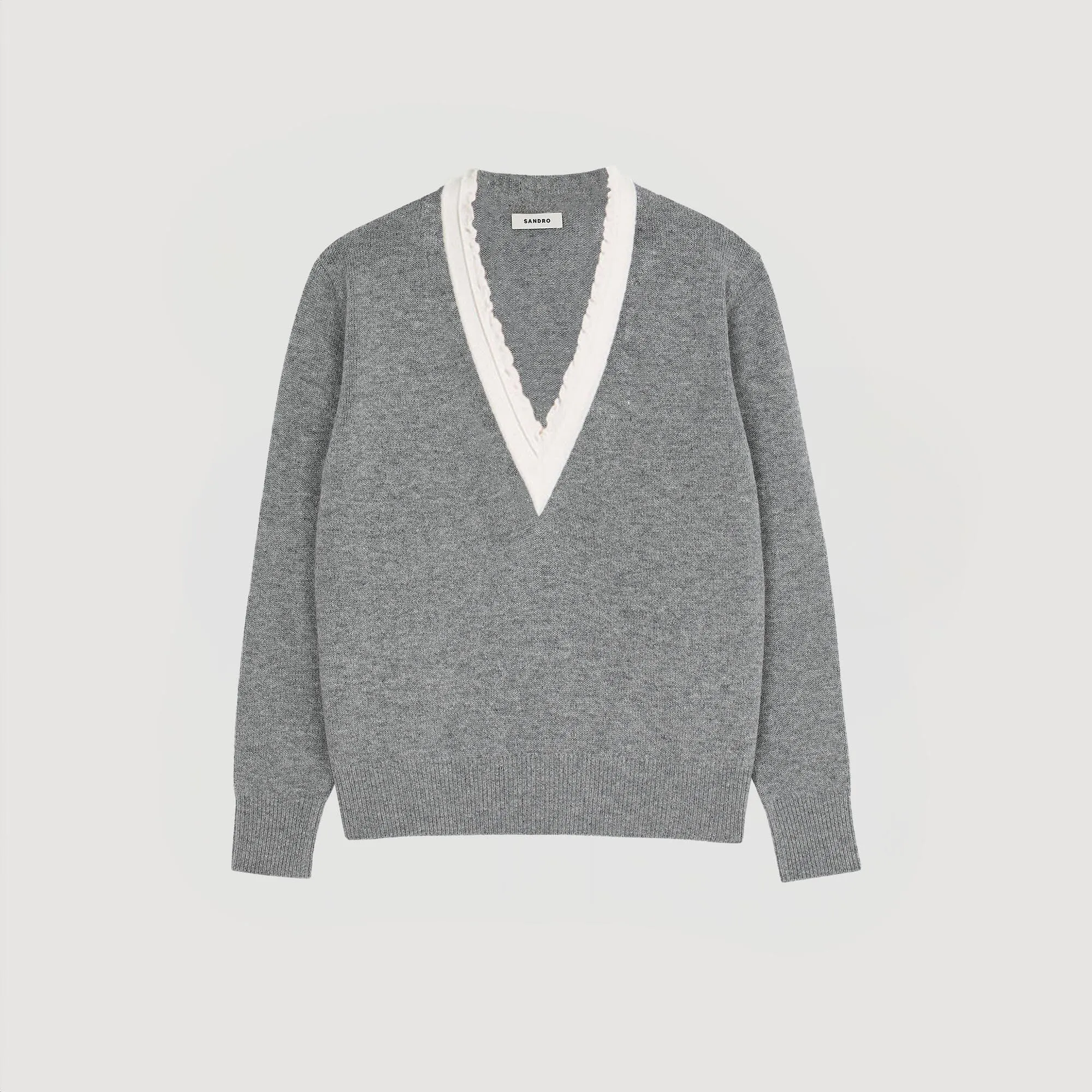 Justin V-Neck Jumper Grey
