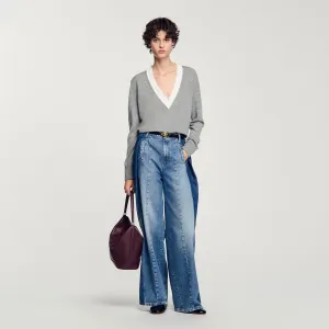 Justin V-Neck Jumper Grey