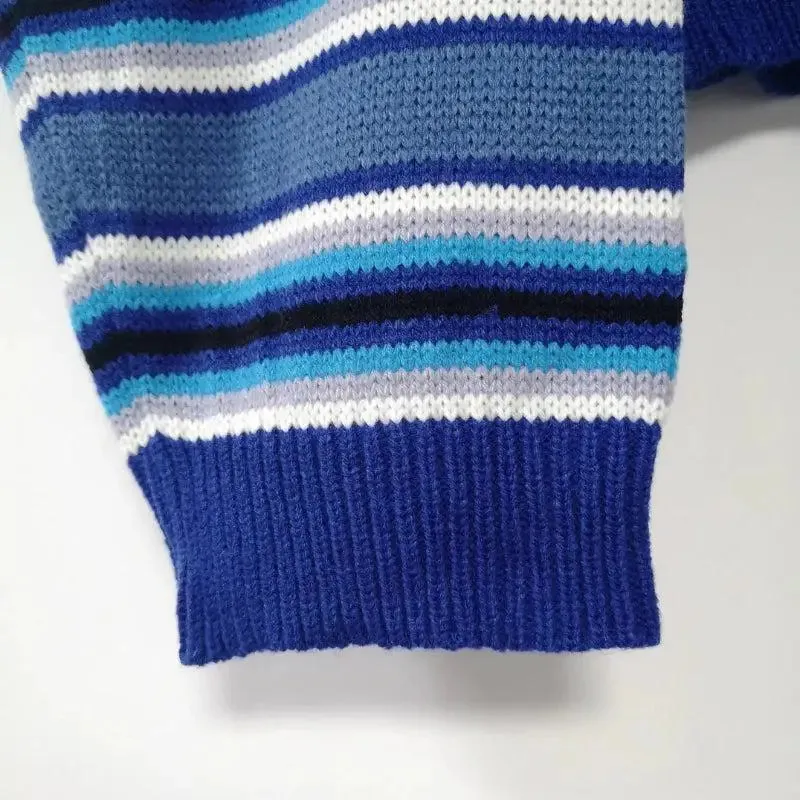 Knitted Sweater with Dropped Shoulders and Mock Neck Style