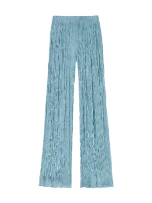Lafayette 148 Plissé Parkside Pant in Lagoon Green