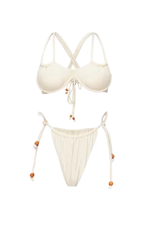 Lani High Waisted String Bikini | Ivory