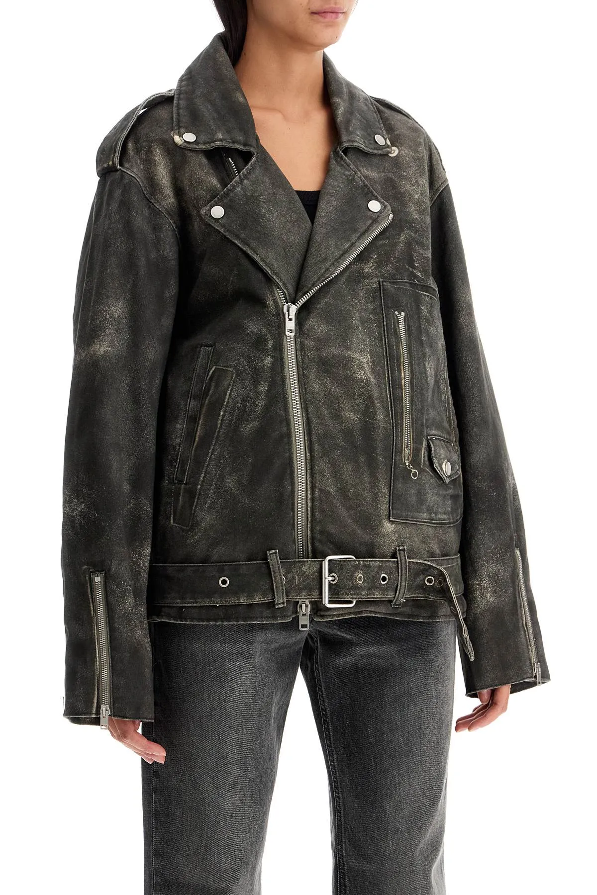 lee's faux leather biker jacket with
