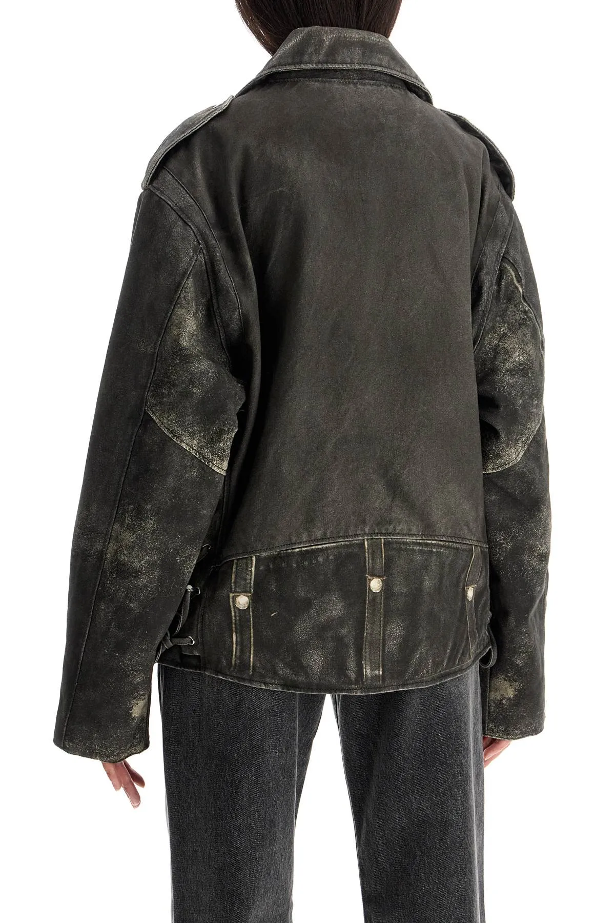 lee's faux leather biker jacket with