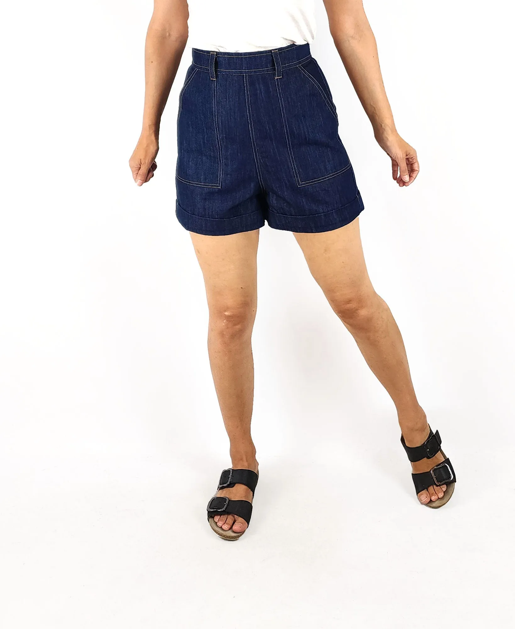 Leonard St dark denim shorts size 8