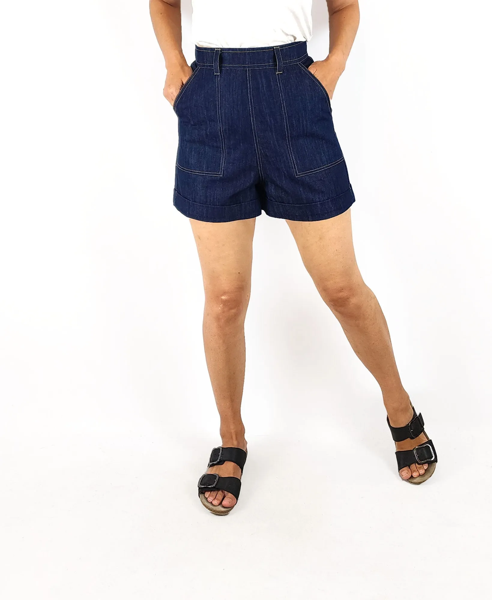 Leonard St dark denim shorts size 8