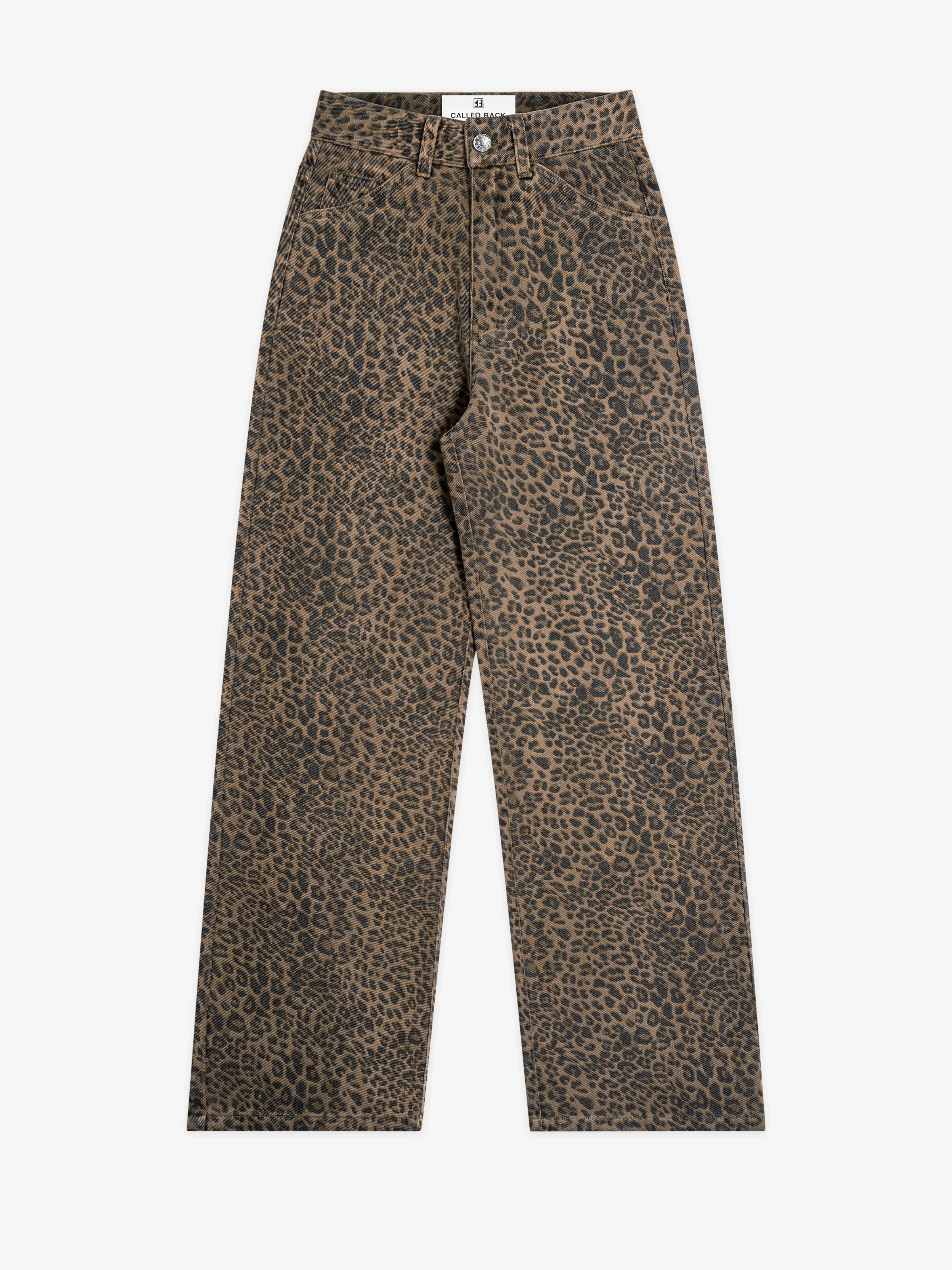 Leopard-print jeans