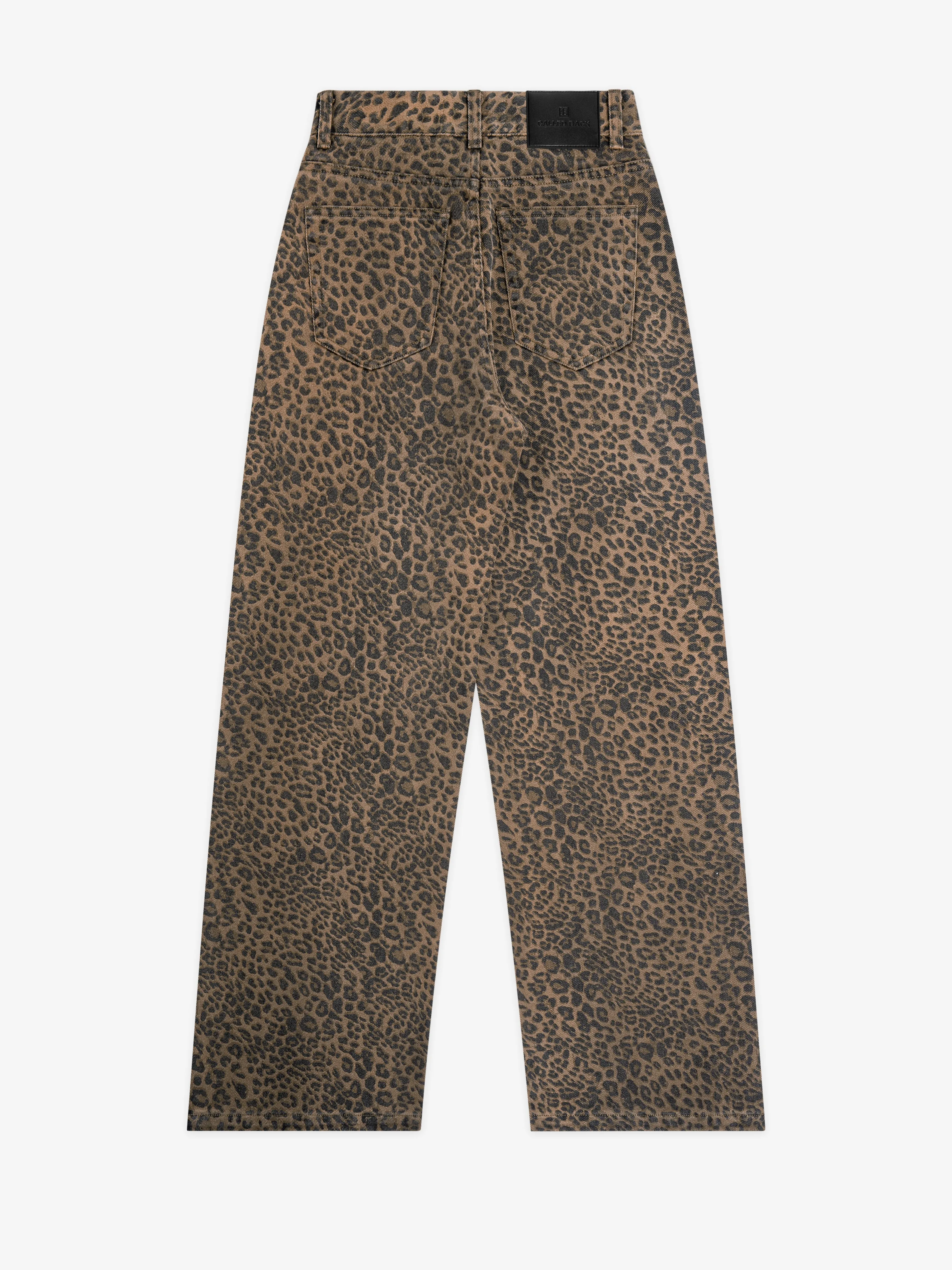 Leopard-print jeans