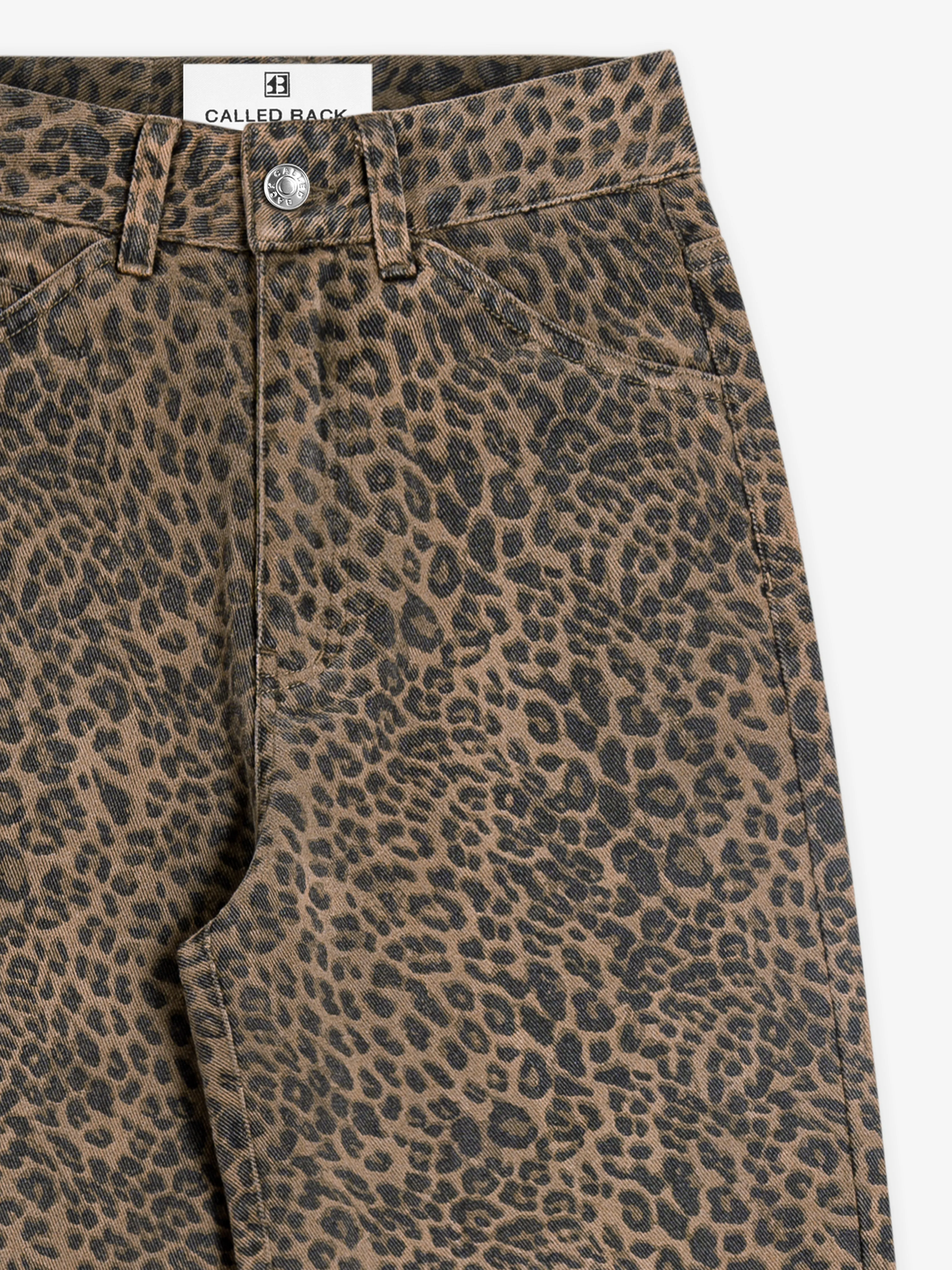 Leopard-print jeans
