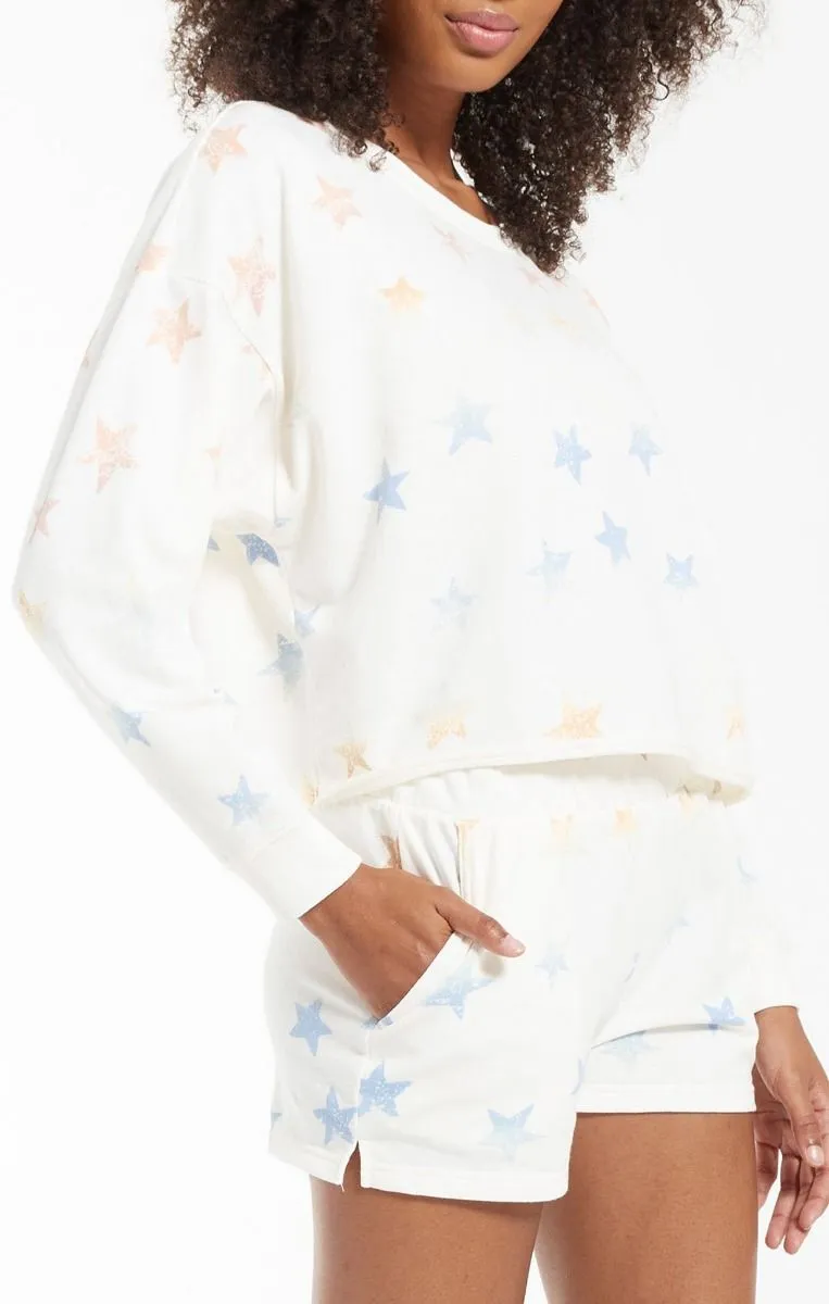Lia Rainbow Star Pullover in Sand Dollar by Z Supply
