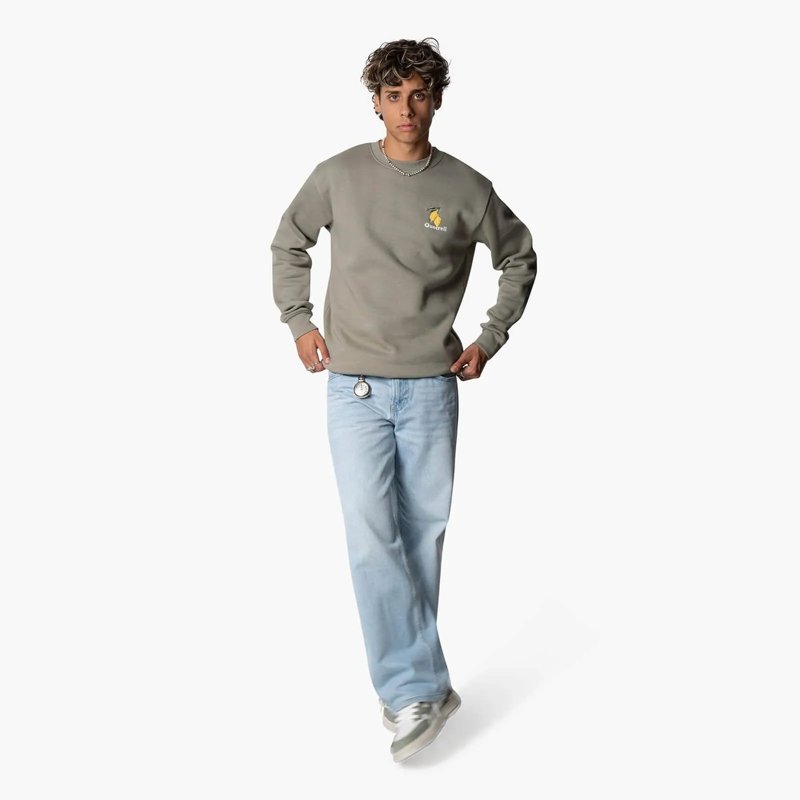 LIMONE CREWNECK | FADED OLIVE/WHITE