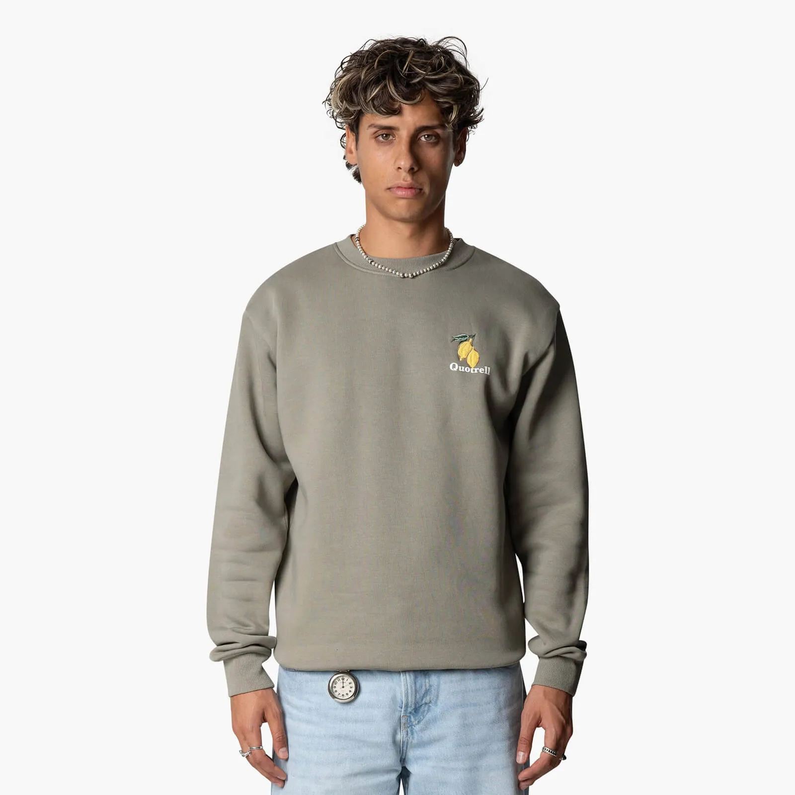 LIMONE CREWNECK | FADED OLIVE/WHITE