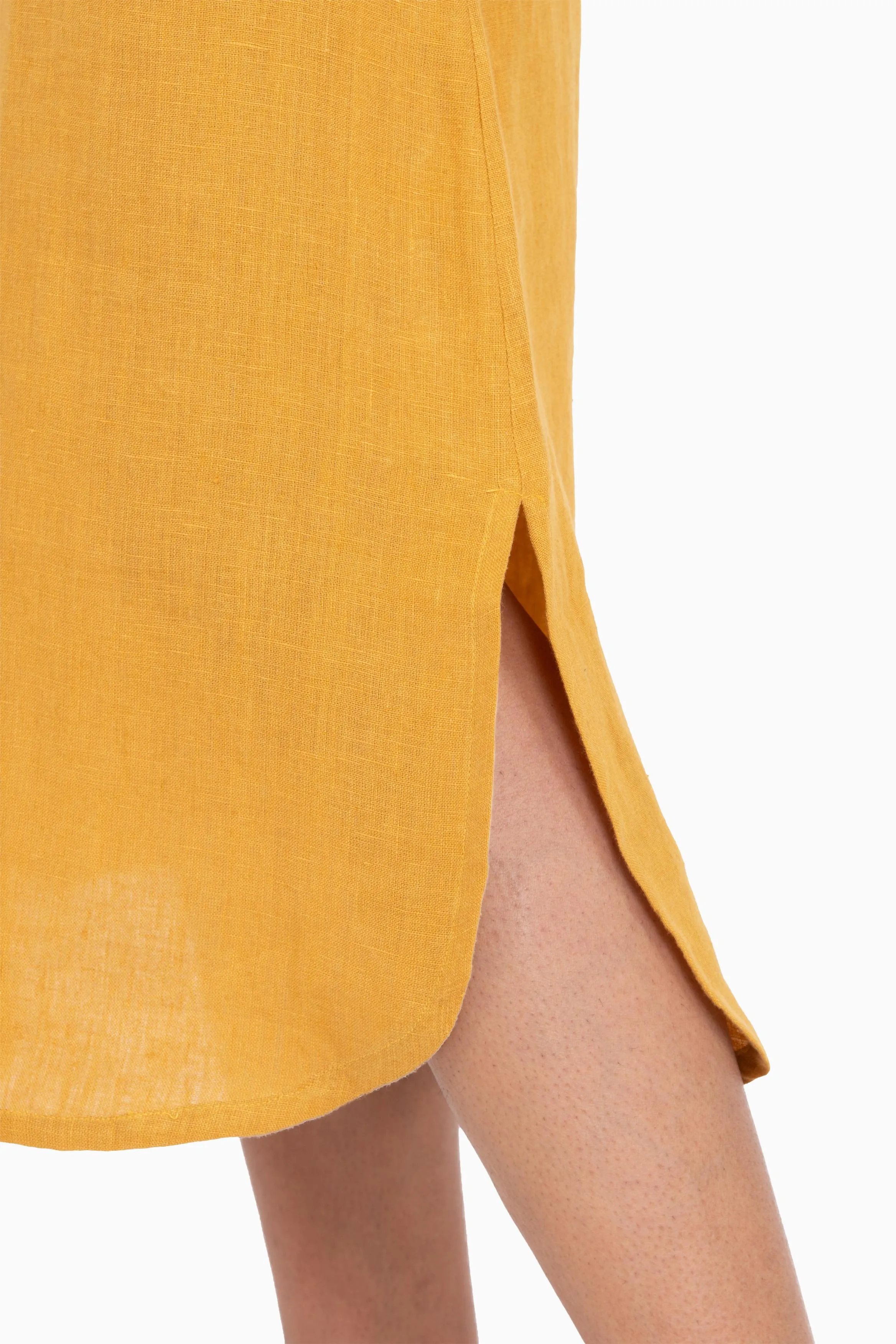 Linen Idris Shirt Dress-Sage Green