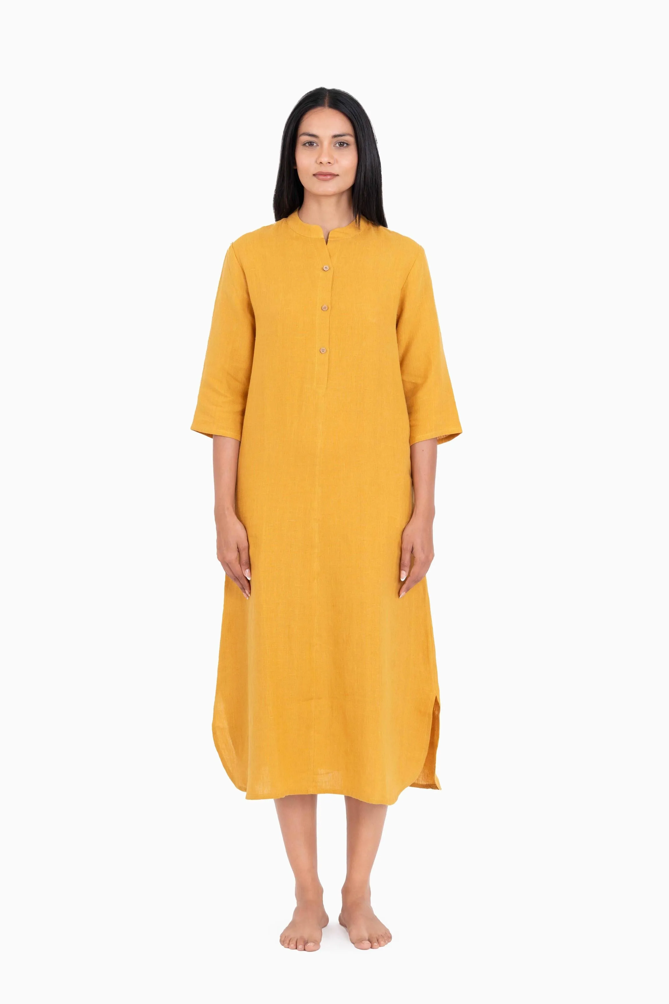 Linen Idris Shirt Dress-Sage Green