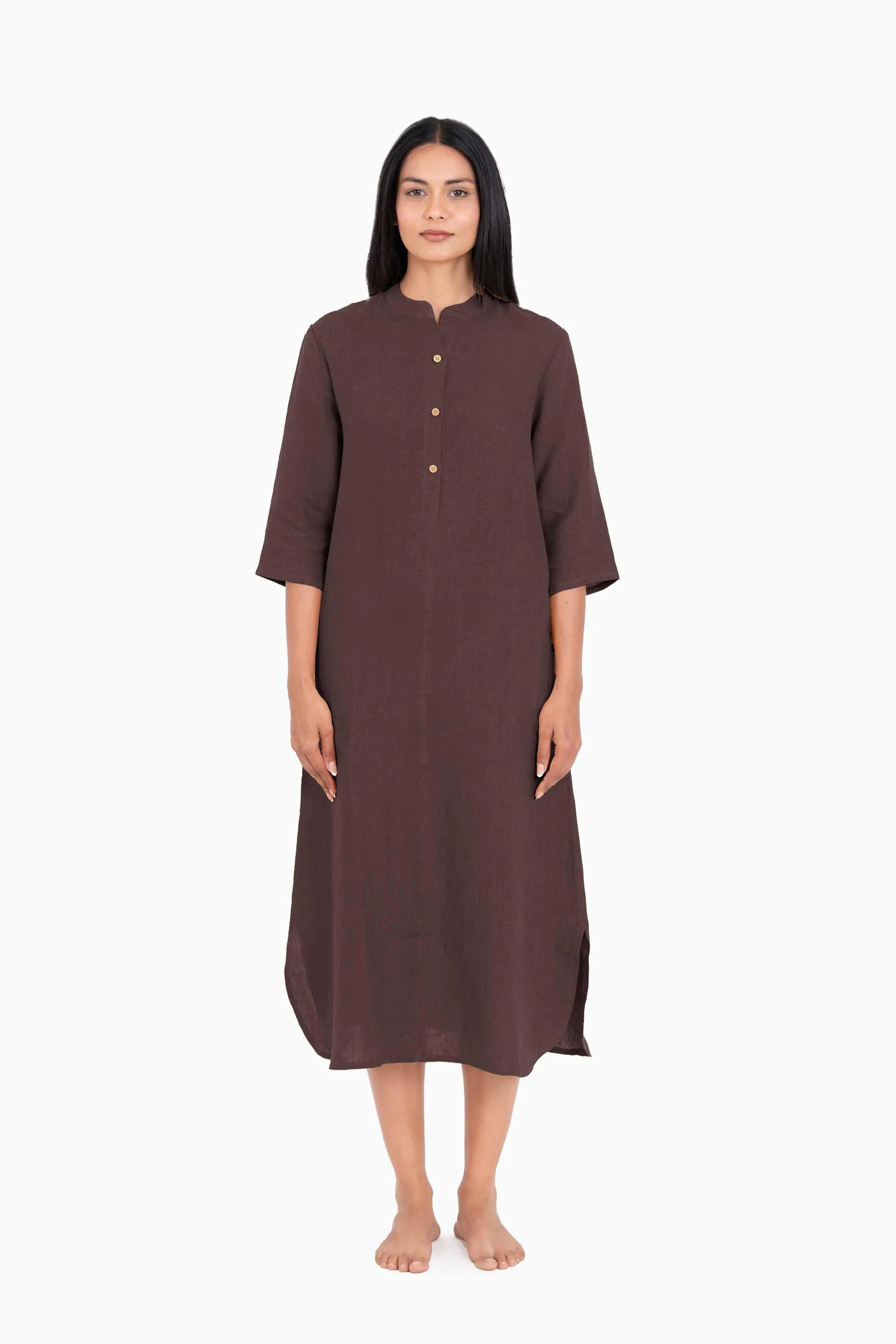 Linen Idris Shirt Dress-Sage Green