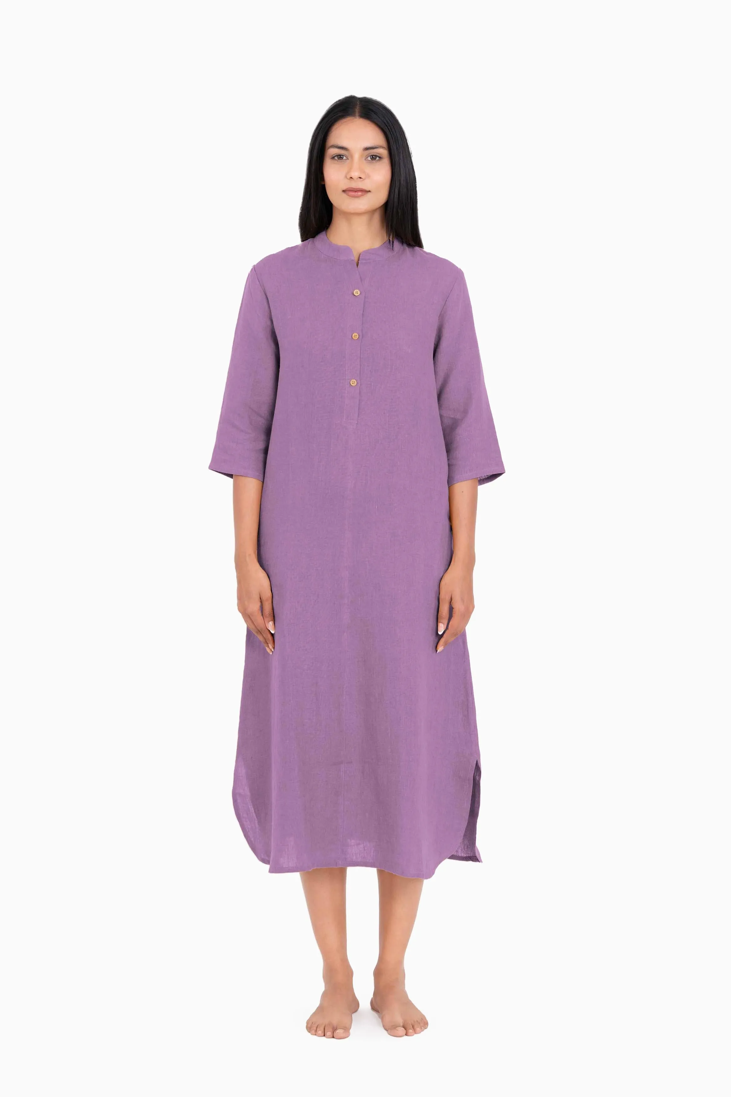 Linen Idris Shirt Dress-Sage Green