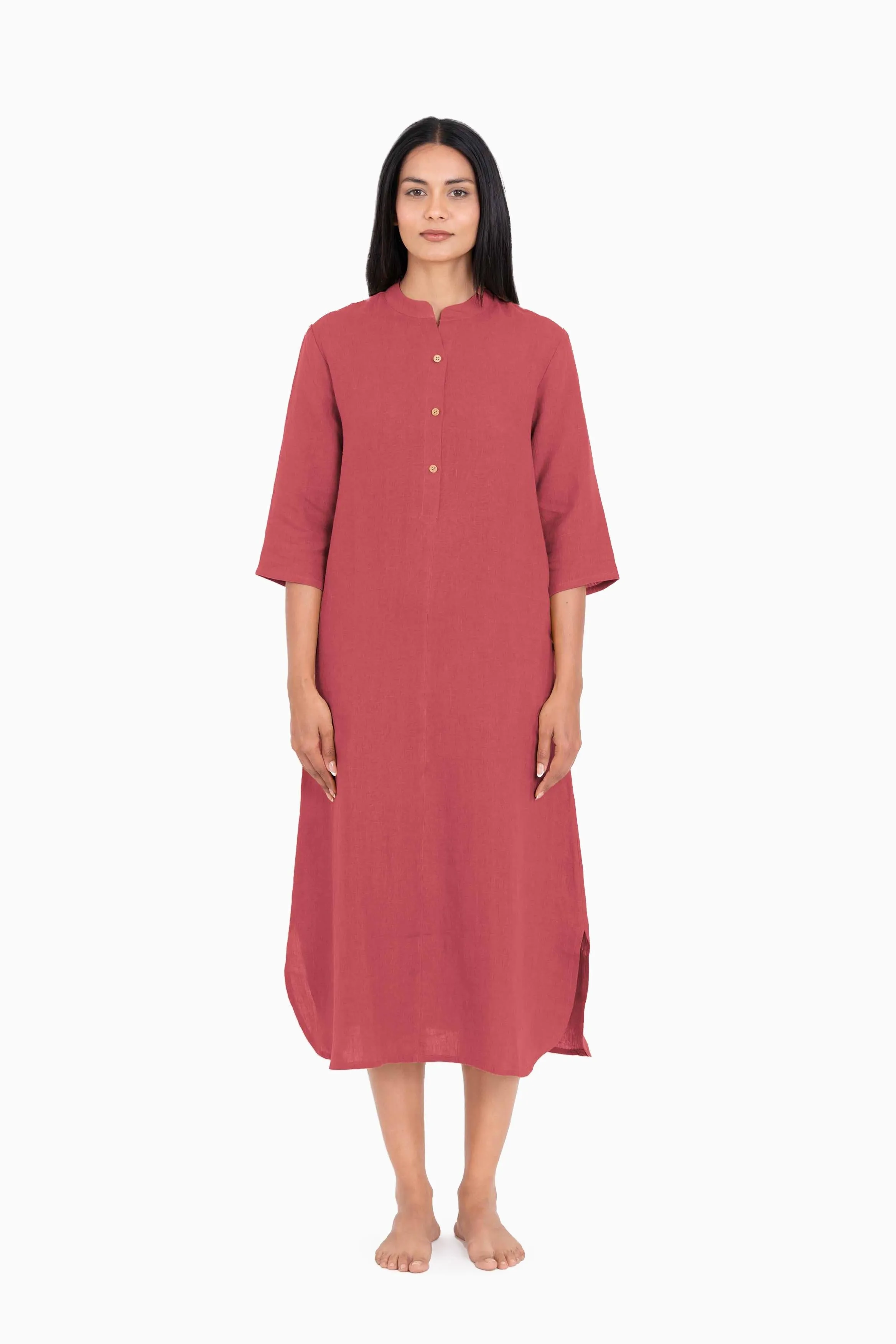 Linen Idris Shirt Dress-Sage Green