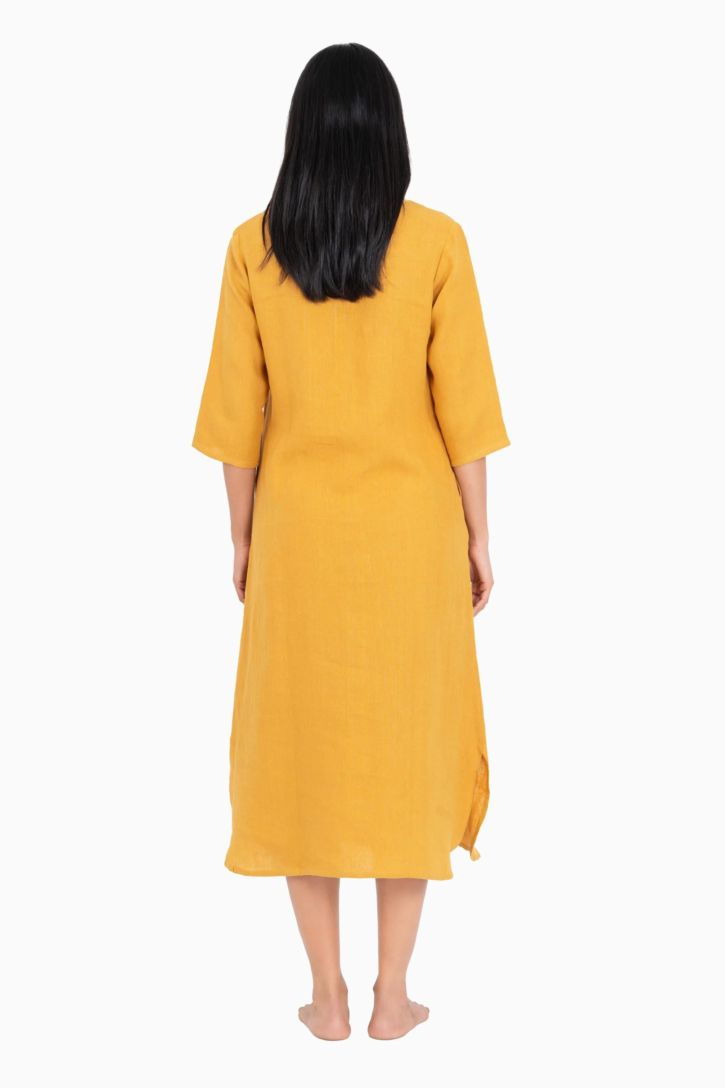 Linen Idris Shirt Dress-Sage Green