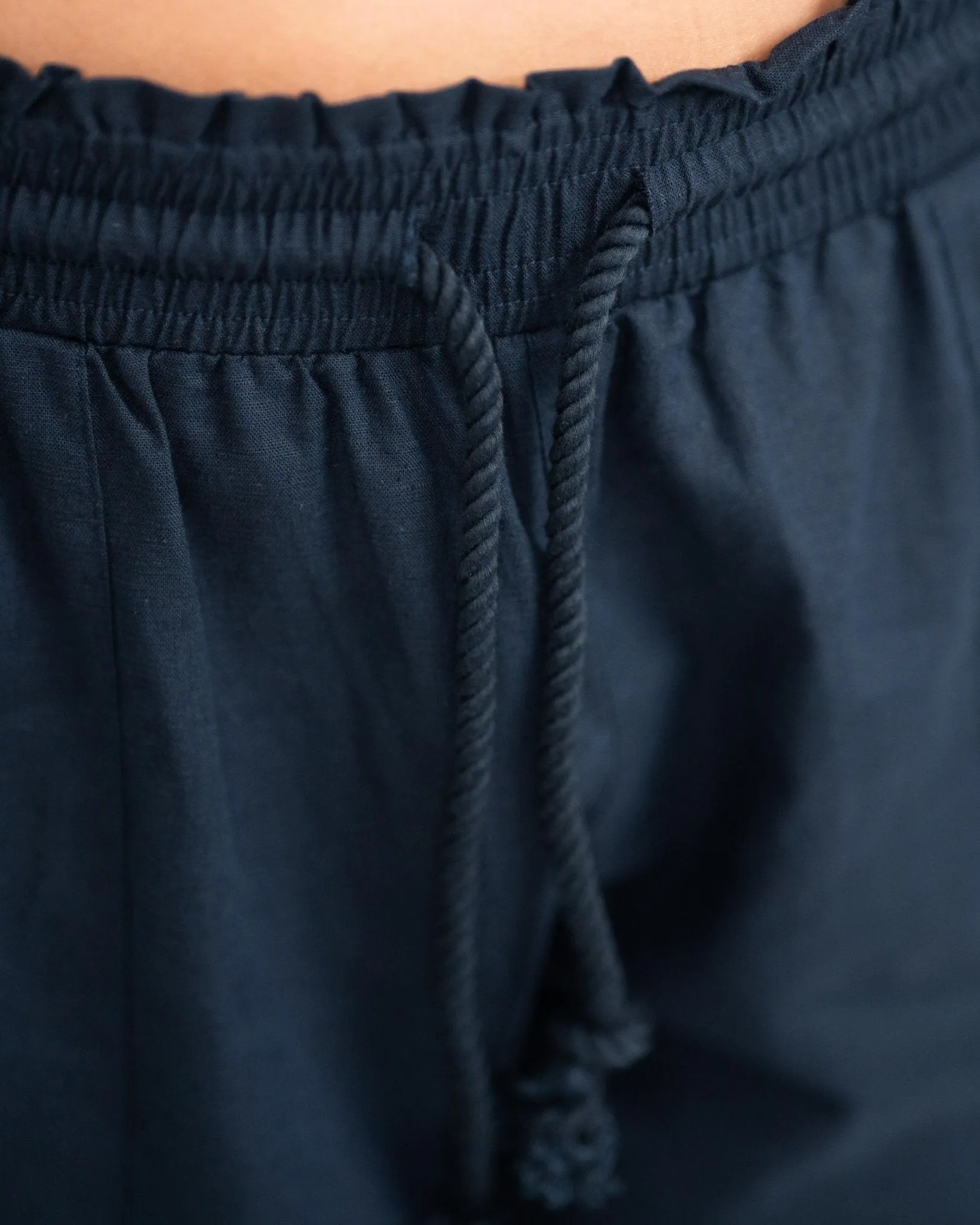 Linen Pants Low-Waisted Navy