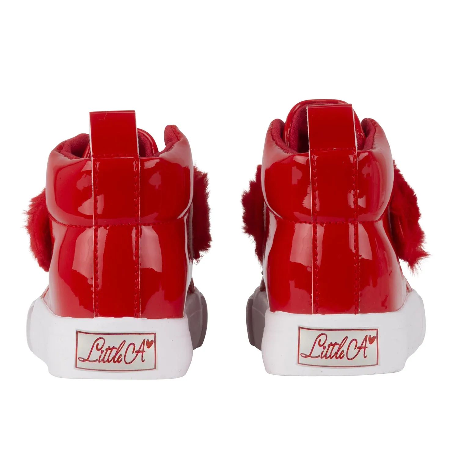 Little A Red Fur High Tops