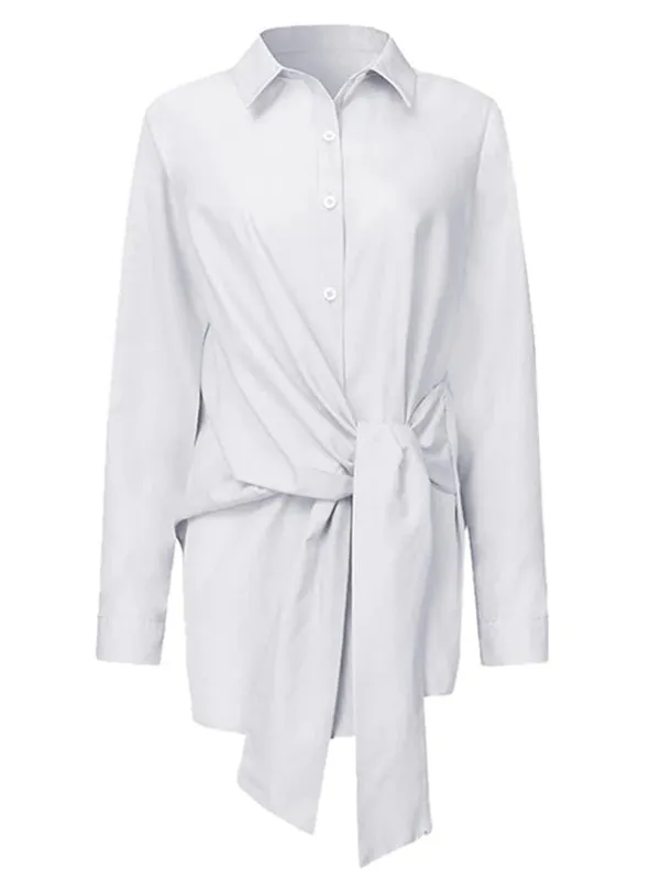 Long Sleeve Bandage Clothes Elegant Lady Tops