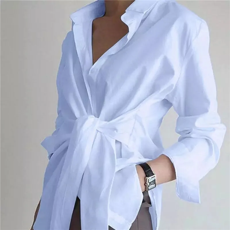 Long Sleeve Bandage Clothes Elegant Lady Tops
