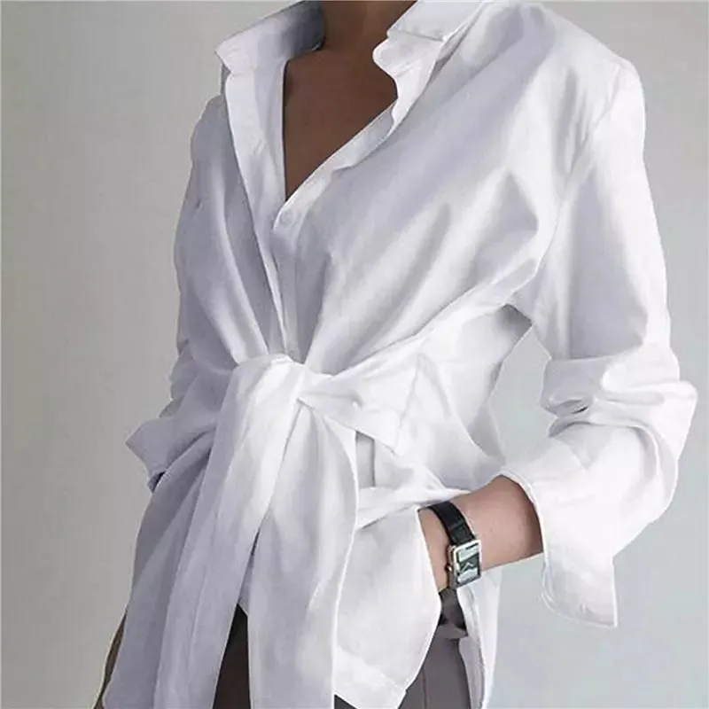 Long Sleeve Bandage Clothes Elegant Lady Tops