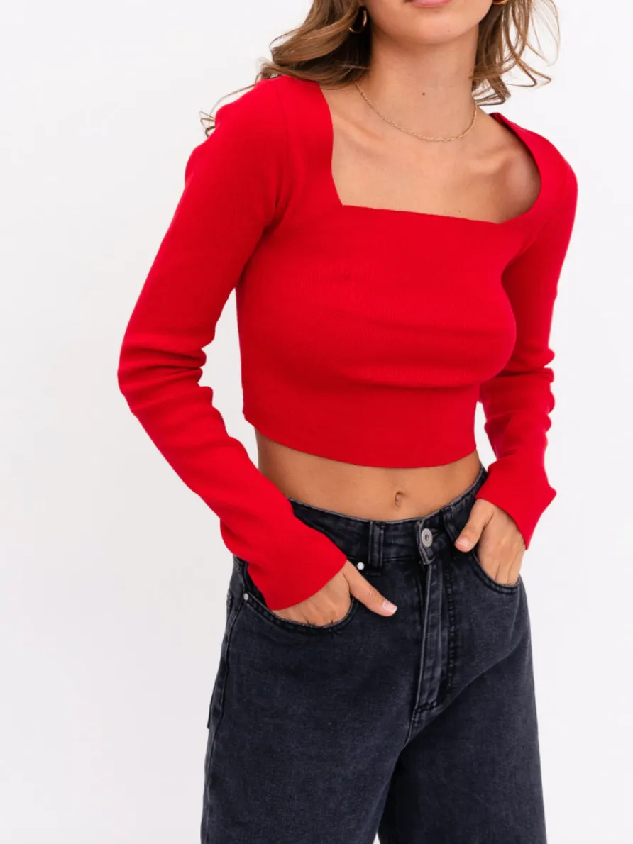 Long Sleeve Crisscross Back Sweater