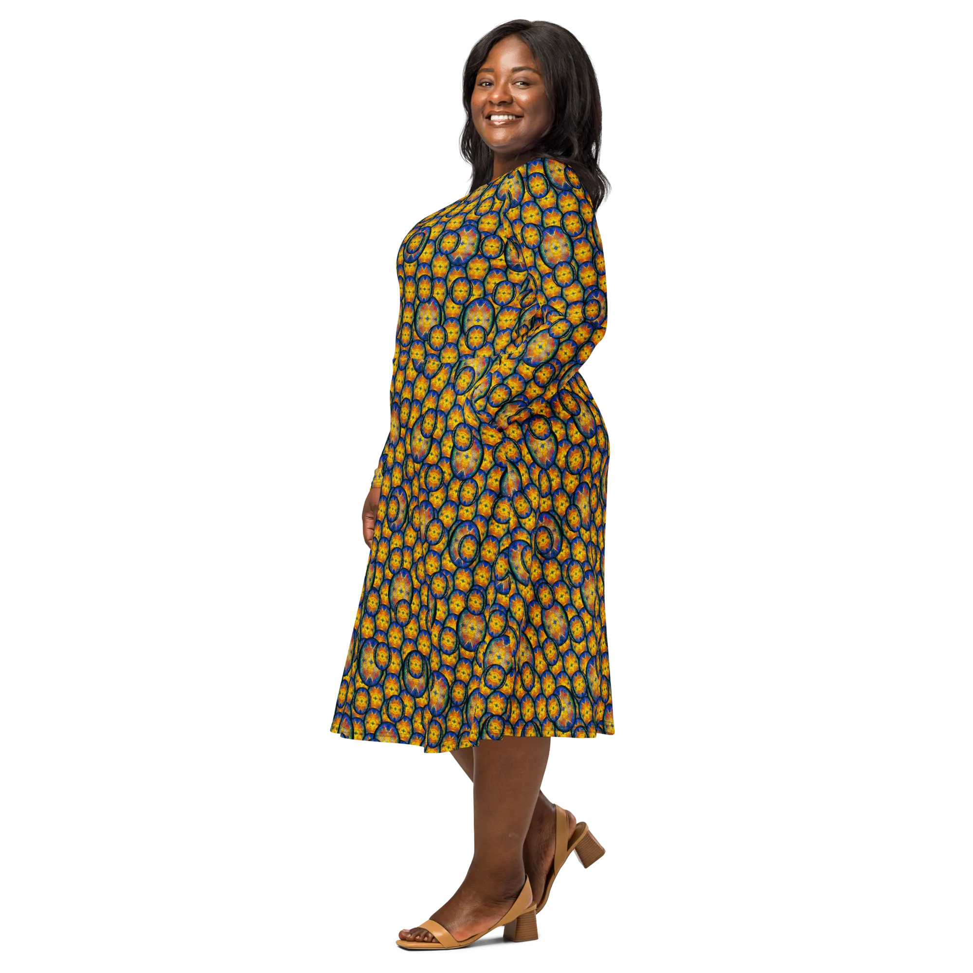 Long Sleeve Midi Dress (Her/Muliebris)(Opal Skies Cantus Primus) RJSTHw2025 RJS
