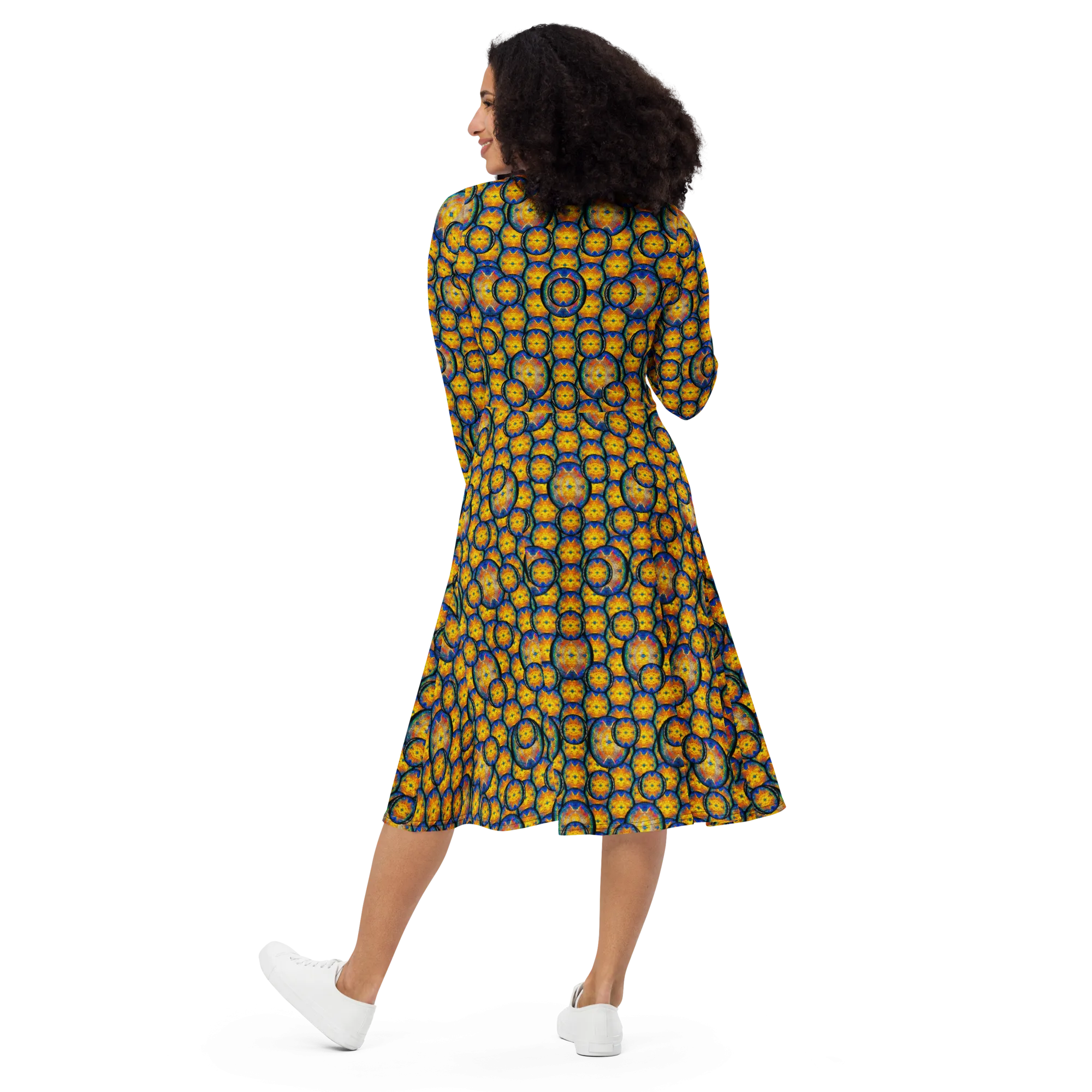 Long Sleeve Midi Dress (Her/Muliebris)(Opal Skies Cantus Primus) RJSTHw2025 RJS